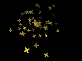 黄色花朵掉落flash动画